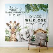 Tenture Baby shower Safari animal sauvage fond (En situation (horizontale))