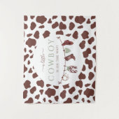 Tenture Baby shower sage vert Cow-boy Rodeo Far West (Devant)