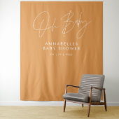 Tenture Baby shower script moderne audacieux orange élégan (En situation)