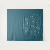 Tenture Baby shower script moderne bleu turquoise élégant (Devant (Horizontal))