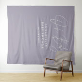 Tenture Baby shower script moderne lilas violet élégant (En situation (horizontale))
