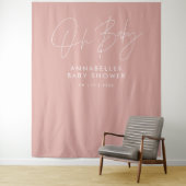 Tenture Baby shower script moderne rose rose élégant (En situation)