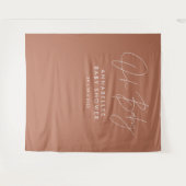 Tenture Baby shower script moderne terre cuite élégante (Devant (Horizontal))