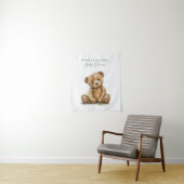 Tenture Baby-Shower Simple Ours en Aquarelle (En situation)