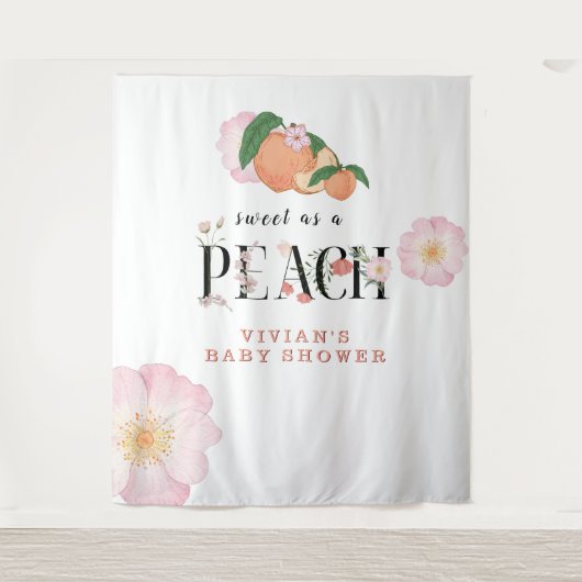 Tenture Baby shower Sweet Little Peach (Devant)