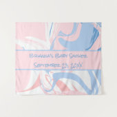 Tenture Baby Shower Tourbillon Marbre Rose Blanc Bleu (Devant (Horizontal))
