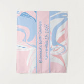 Tenture Baby Shower Tourbillon Marbre Rose Blanc Bleu (Devant)