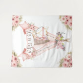 Tenture Baby shower tribal Teepee Fox Contexte (Devant (Horizontal))