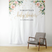 Tenture Baby shower vert rose boho rose vif (En situation)