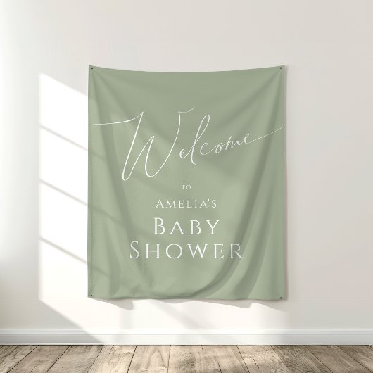 Tenture Baby shower vert Whimsage Accueil fond