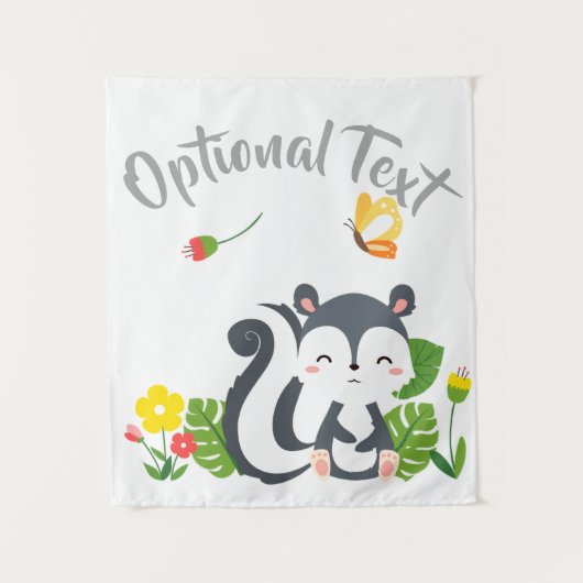 Tenture Baby Skunk, Papillon & Fleurs (Devant)