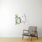 Tenture Baby Skunk, Papillon & Fleurs (En situation (horizontale))