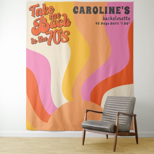 Tenture Bach à les années 70 Retro Super Sunset Bacheloret (En situation)