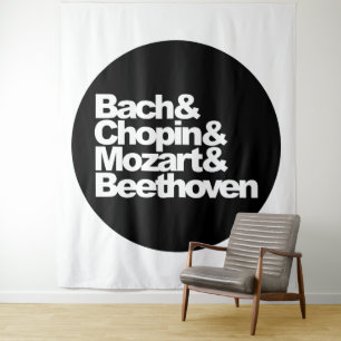 Tenture Bach et Chopin et Mozart et Beethoven