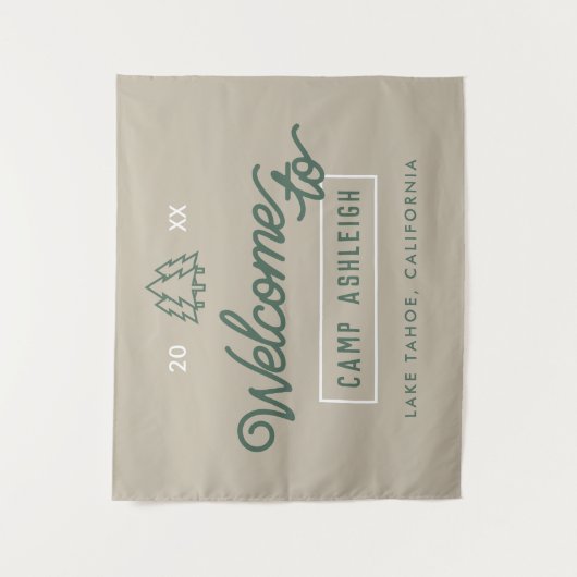 Tenture Bachelorette Aventure Camp Contexte (Devant)