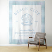 Tenture Bachelorette côtière club de plage bleu (En situation)