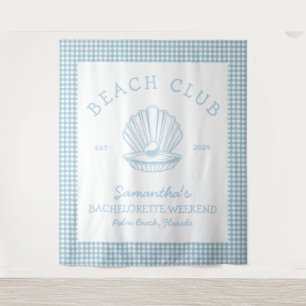 Tenture Bachelorette côtière club de plage bleu