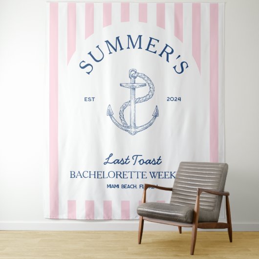 Tenture Bachelorette côtière Week-end nautique moderne (En situation)