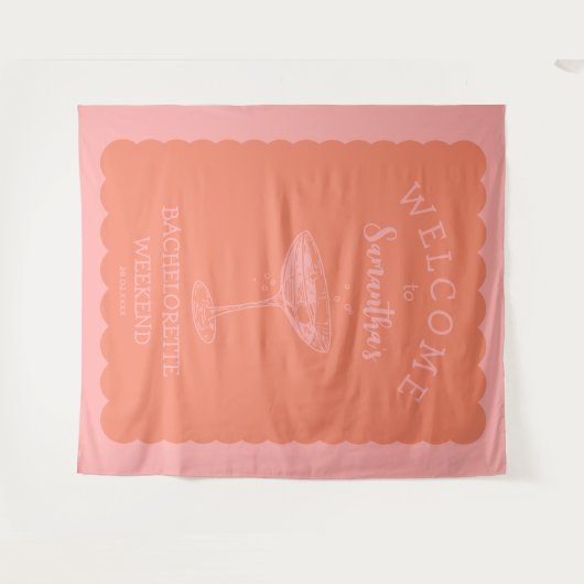 Tenture Bachelorette de bord Scalop Backdrop Cocktail (Devant (Horizontal))