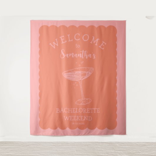 Tenture Bachelorette de bord Scalop Backdrop Cocktail (Devant)