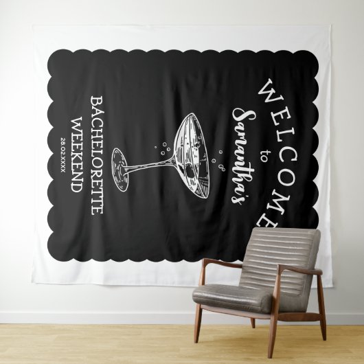 Tenture Bachelorette de bord Scalop Backdrop Cocktail (En situation (horizontale))