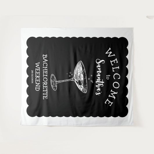 Tenture Bachelorette de bord Scalop Backdrop Cocktail (Devant (Horizontal))