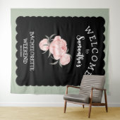 Tenture Bachelorette Florale Noire et Blanc (En situation (horizontale))