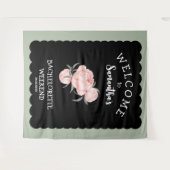 Tenture Bachelorette Florale Noire et Blanc (Devant (Horizontal))