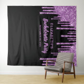 Tenture Bachelorette Parties scintillant violet noir Booth (En situation (horizontale))