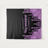 Tenture Bachelorette Parties scintillant violet noir Booth (Devant (Horizontal))