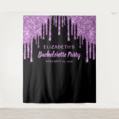 Tenture Bachelorette Parties scintillant violet noir Booth (Devant)