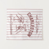 Tenture Bachelorette Pastel Stripes Martini Personnalisé S (Devant (Horizontal))