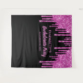 Tenture Bachelorette rose chaud Parties scintillant noir p (Devant (Horizontal))