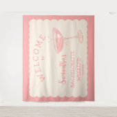 Tenture Bachelorette Rose Côtier En Arrière-Plan Cocktail (Devant)