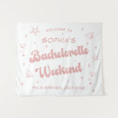 Tenture Bachelorette rose Plage Retro (Devant (Horizontal))