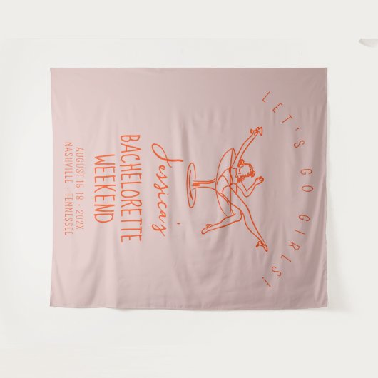 Tenture Bachelorette week-end Backdrop Cabine photo (Devant (Horizontal))