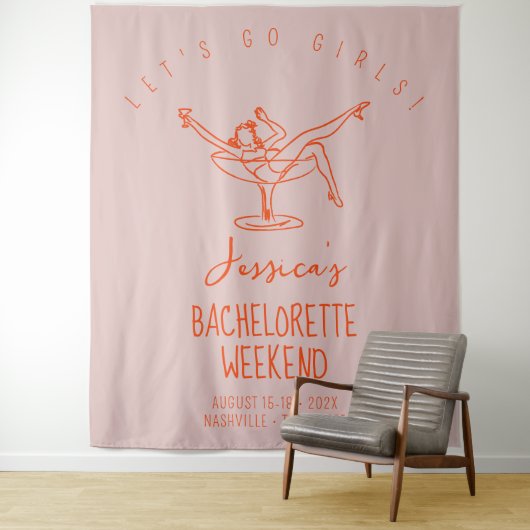 Tenture Bachelorette week-end Backdrop Cabine photo (En situation)