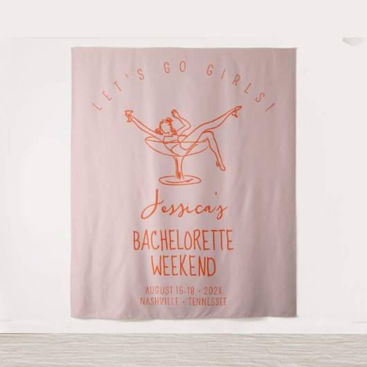 Tenture Bachelorette week-end Backdrop Cabine photo (Devant)