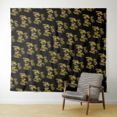 Tenture Backdrop Gold Black "Hello Thirty" Anniversaire (En situation (horizontale))