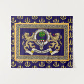 Tenture Badge de clan Abercrombie Personnalisé Bleu (Devant (Horizontal))