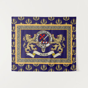 Tenture Badge de clan Adam personnalisé bleu
