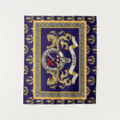 Tenture Badge de clan Adam personnalisé bleu (Devant)