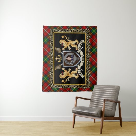 Tenture Badge de clan Boyd & Devise avec Lions (En situation)