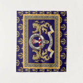 Tenture Badge de clan Robertson personnalisé bleu (Devant)