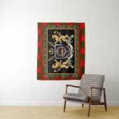 Tenture Badge et devise du clan Cameron avec Lions (En situation)