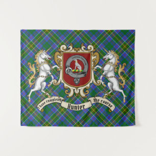 Tenture Badge et licornes de clan de chasseur avec Tartan 