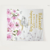 Tenture Bague de fiançailles Roses Roses Perles (Devant (Horizontal))