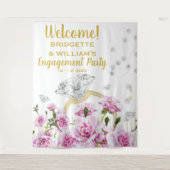 Tenture Bague de fiançailles Roses Roses Perles (Devant)