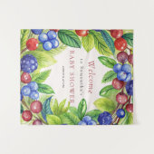 Tenture Baies Fraise Bébé Doux Shower de Fille (Devant (Horizontal))