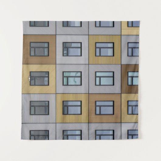 Tenture Baies vitrées blanches et beiges (Devant (Horizontal))